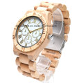 Hochwertige handgefertigte Holzmaserung Chronograph Unisex Uhr aus Holz